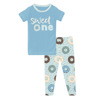 Kickee Pants Short Sleeve Graphic Tee Pajama Set - Fresh Air Donuts and Sprinkles