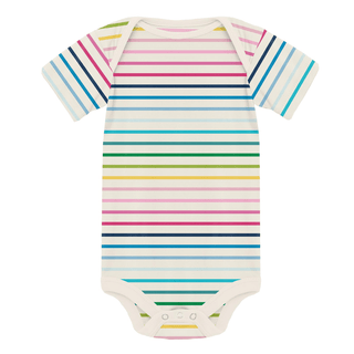 Kickee Pants Short Sleeve One Piece - Happy Stripe