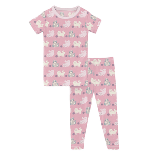 Kickee Pants Short Sleeve Pajama Set - Cake Pop Cats and Yarn