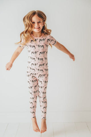 Kickee Pants Short Sleeve Pajama Set - Cake Pop Cows