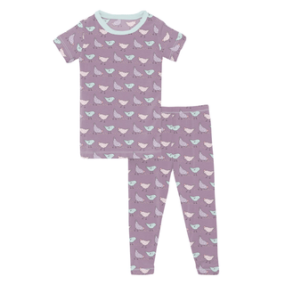 Kickee Pants Short Sleeve Pajama Set - Lavender Chickens