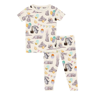 Kickee Pants Short Sleeve Pajama Set - Natural Egg Hunt