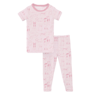 Kickee Pants Short Sleeve Pajama Set - Shrinking Violet Dogs