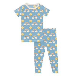 Kickee Pants Short Sleeve Pajama Set - Sunshine and Rainbows