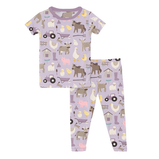 Kickee Pants Short Sleeve Pajama Set - Thistle Morning on the Farm