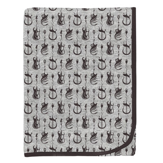 Kickee Pants Swaddling Blanket - Heathered Gray Rock and Roll