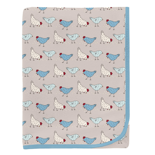 Kickee Pants Swaddling Blanket - Latte Chickens