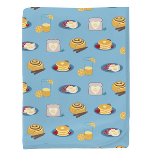 Kickee Pants Swaddling Blanket - Seaside Blue Breakfast in Bed