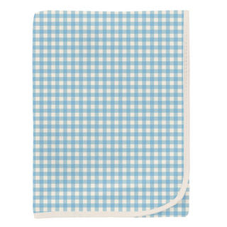 Kickee Pants Swaddling Blanket - Seaside Blue Gingham