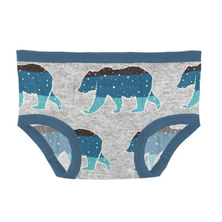 Bamboo Training Pants - Heather Mist Night Sky Bear Potty Training