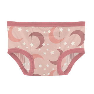 Kickee Pants Girl's Training Pants - Peach Blossom Moon and Stars