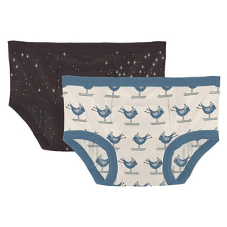 Kickee Pants Training Pants (Set of 2) - Midnight Foil Constellations & Natural Ski Birds