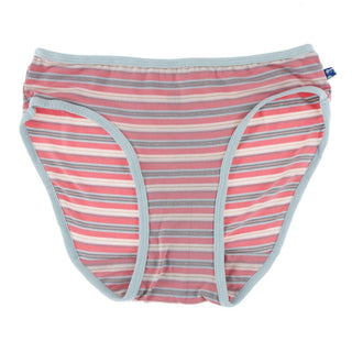 Kickee Pants Girl's Underwear - India Dawn Stripe with Spring Sky