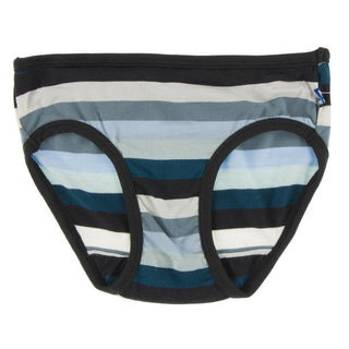 Kickee Pants Girl's Underwear - Meteorology Stripe with Zebra Trim