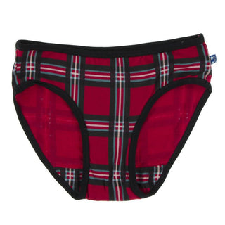 Bamboo Underwear - Midnight Christmas Plaid with Midnight Trim Toddler Underwear