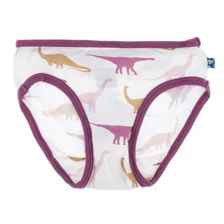 Kickee Pants Girl's Underwear - Natural Sauropods with Amethyst