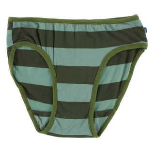 Bamboo Underwear - Paleontology Fauna Stripe with Moss KicKee Pants