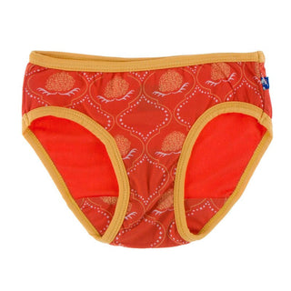 Bamboo Underwear - Poppy Marigold Lattice with Marigold KicKee Pants