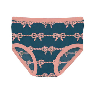 Bamboo Underwear (Set of 3) - Baby Rose Splashing Whales, Blush & Peacock Boat Rope Bows Toddler Underwear