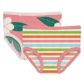 Bamboo Underwear (Set of 2) - Strawberry Plumeria & Beach Day Stripe KicKee Pants