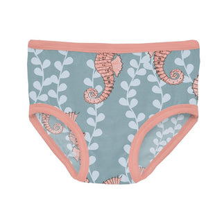 Bamboo Underwear (Set of 3) - Stormy Sea Seahorses, Natural & Baby Rose Shells & Starfish KicKee Pants