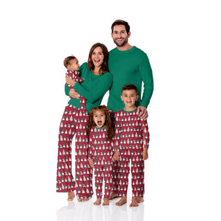 Bamboo Long Sleeve Relaxed Tee & Pajama Pants Set - Crimson Gnomes Pajamas