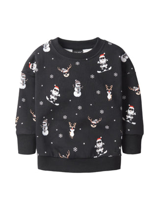 Long Sleeve Crewneck Tee Shirt - Santa & Friends Shirts & Tops