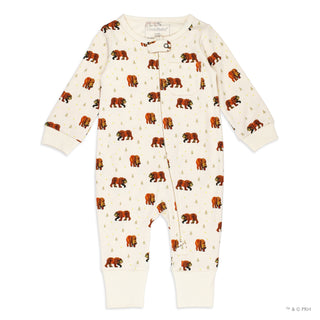 Footless Romper with 2-Way Zipper - Brown Bear Baby One-Pieces