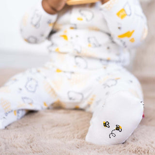 Organic Cotton Magnetic Footie - Honey Bee Mine Magnetic Me