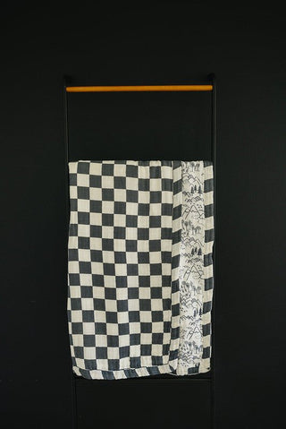 Mebie Baby Muslin Quilt Blanket - Charcoal Checkered & Summit