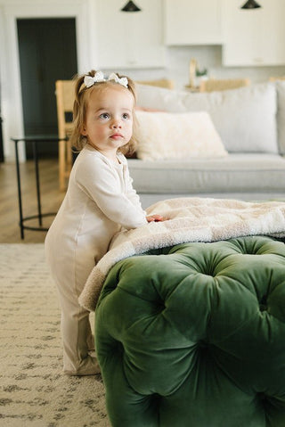 Mebie Baby Plush Blanket - Taupe Checkered