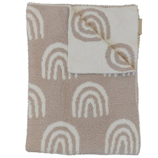 Mebie Baby Plush Blanket - Taupe Rainbow