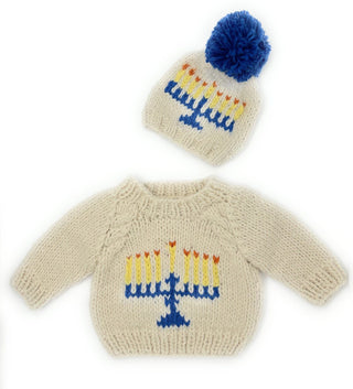 Menorah Sweater and Beanie Holiday Gift Box Baby Riddle