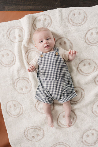 Gingham Short Linen Overalls - Lightweight Comfort

