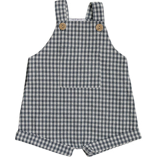 Gingham Short Linen Overalls - Lightweight Comfort

