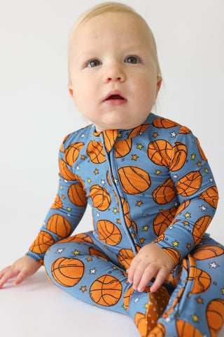 Bamboo Footie Zippered One Piece Slam Dunk (Basketball)