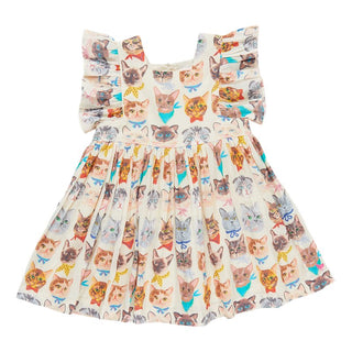 Pink Chicken Girl's Elsie Dress - Cool Cats