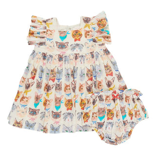 Pink Chicken Girl's Elsie Dress Set - Cool Cats