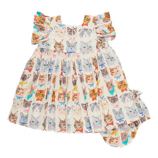 Pink Chicken Girl's Elsie Dress Set - Cool Cats