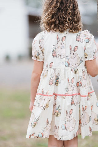 Girl's Maribelle Dress - Bunny Friends Pink Chicken