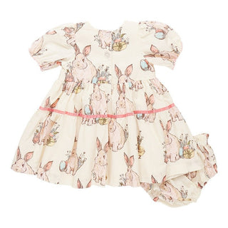 Girl's Maribelle Dress Set - Bunny Friends Pink Chicken