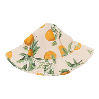 Pink Chicken Girl's Sun Hat - Pink Botanical Oranges