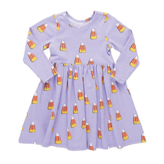 Pink Chicken Long Sleeve Steph Dress - Lavender Candy Corn