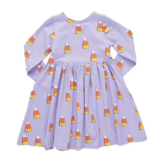 Pink Chicken Long Sleeve Steph Dress - Lavender Candy Corn