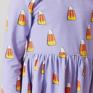 Pink Chicken Long Sleeve Steph Dress - Lavender Candy Corn