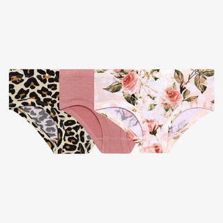 Bamboo 3-Piece Brief Set - Vintage Pink Rose (Floral) Toddler Underwear