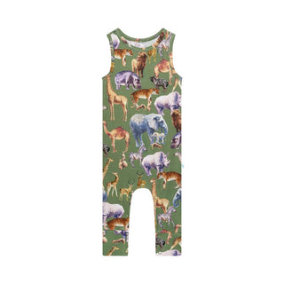 Posh Peanut Boy's Basic Racerback Romper - Posh Safari