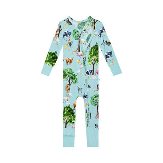 Boy's Bamboo Convertible Footie Romper - Brayden (Farm Animals) Posh Peanut