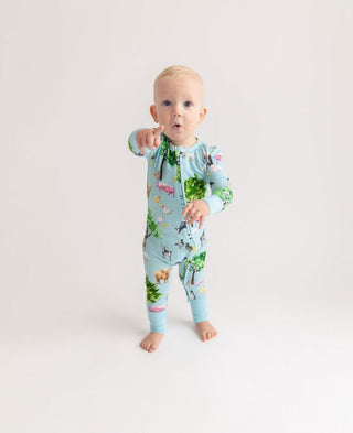 Boy's Bamboo Convertible Footie Romper - Brayden (Farm Animals) Posh Peanut