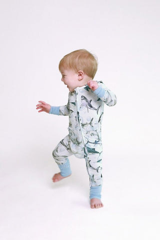 Posh Peanut Boy's Bamboo Convertible Footie Romper - Sharkly